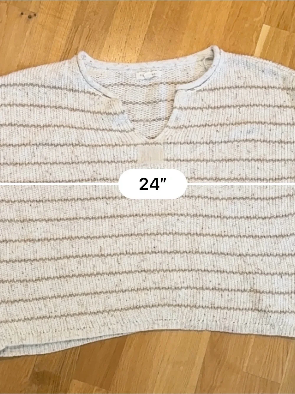 Blu Pepper Cream Sweater with Tan Stripes - Picture 6 of 8